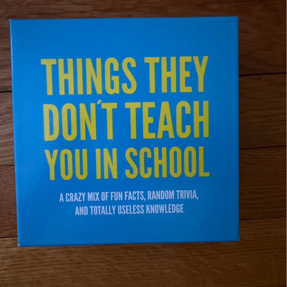 Things They Don't Teach You In School Boxed Trivia Set Ages 17+